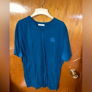 Versace Collection Men's V-Neck T-shirt With Medusa on the Chest 3XL in Teal